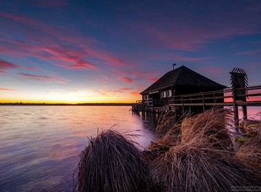 16.03.2019 Schönes Abendrot kurz nach Sonnenuntergang am Am Ammersee.