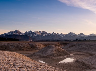 21.04.2019 Bayrische Wüste, nach dem der Forggensee in Bayern fast komplett trockengelegt wurde.