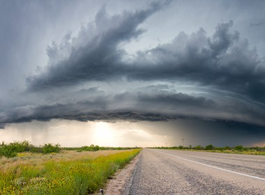 14.05.2015 Shelfcloud südlich von Lubbock, Texas.